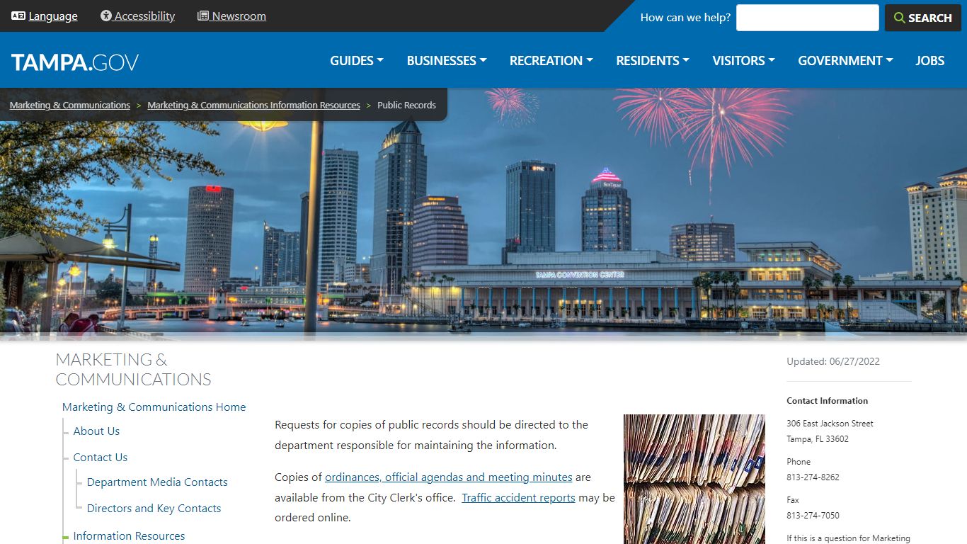 Public Records | City of Tampa