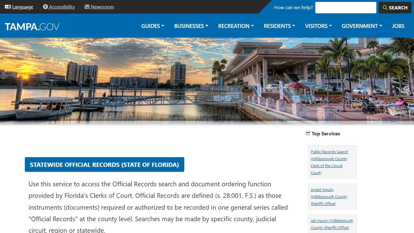 Statewide Official Records (State of Florida) | City of Tampa